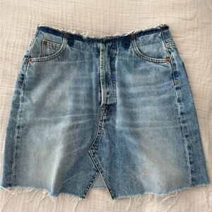 IRO Light Blue Denim Mini Skirt - Casual Frayed Hem